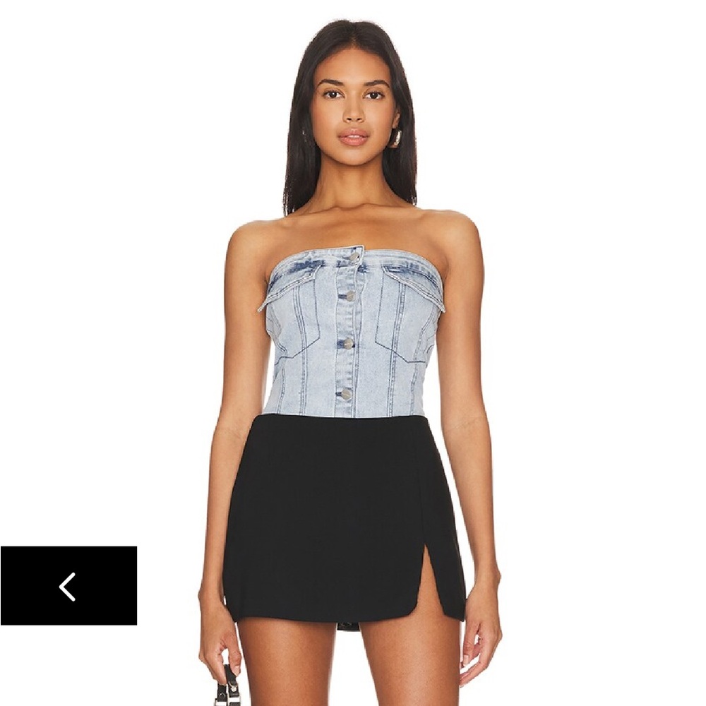 NWT superdown jozie denim strapless top